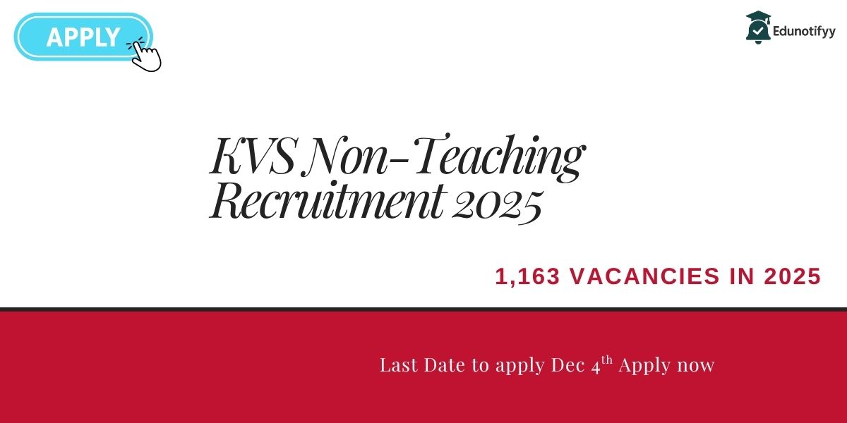 KVS Non -Teaching Recruitment Online form 2025