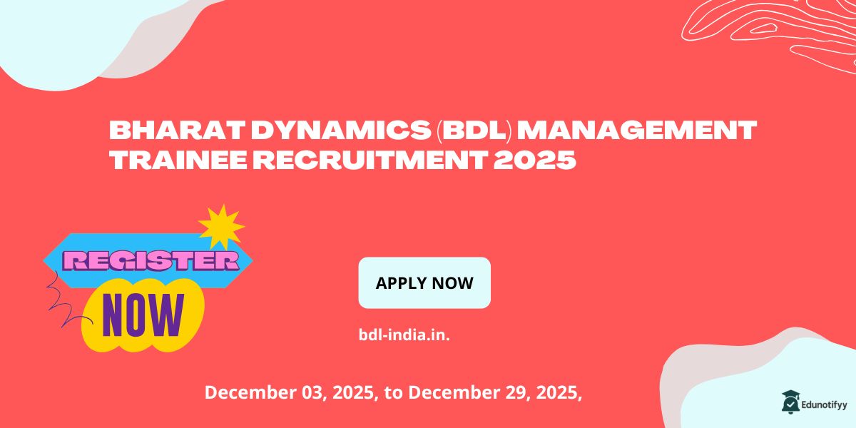 Bharat Dynamics (BDL) Management Trainee Recruitment 2025