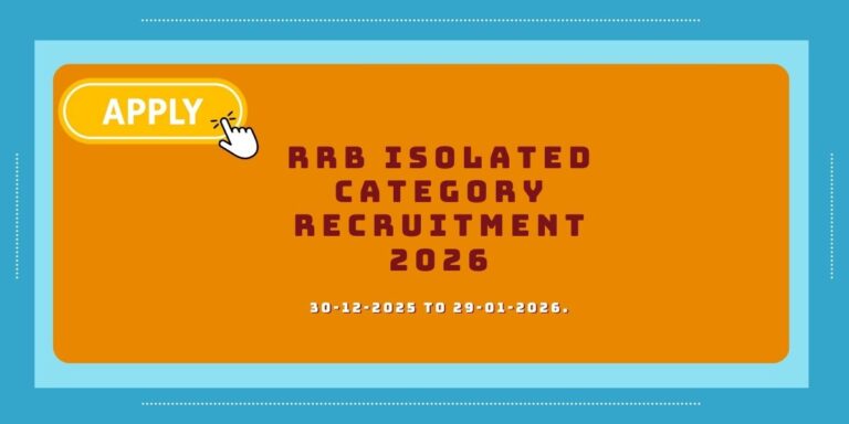 RRB Isolated Category Recruitment 2026