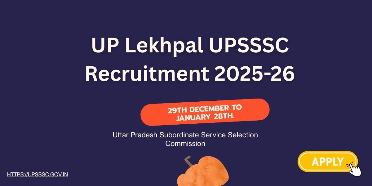 UP Lekhpal UPSSSC Recruitment 2025-26